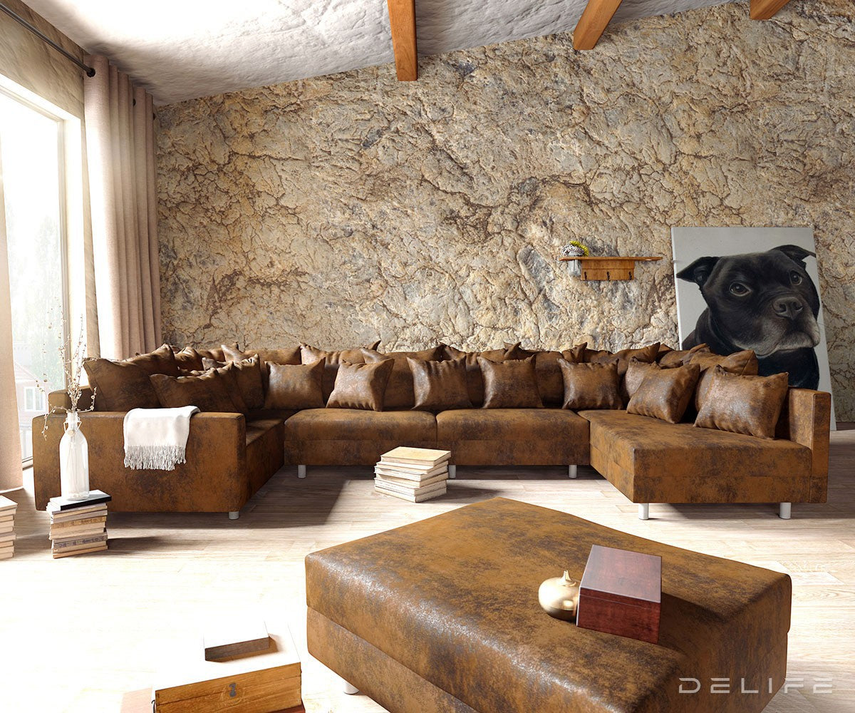 Kotna sedežna garnitura Clovis XL 400x200cm, Material: Mikrovelur