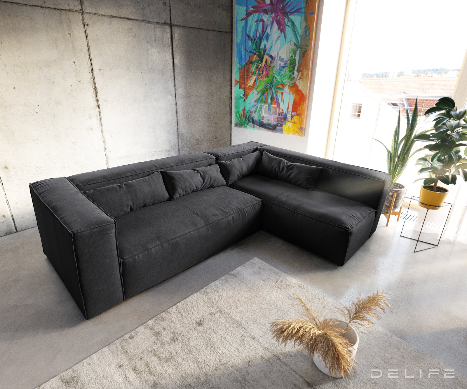 Kotna sedežna garnitura Brom 267x173cm, Material: Mikrofibra