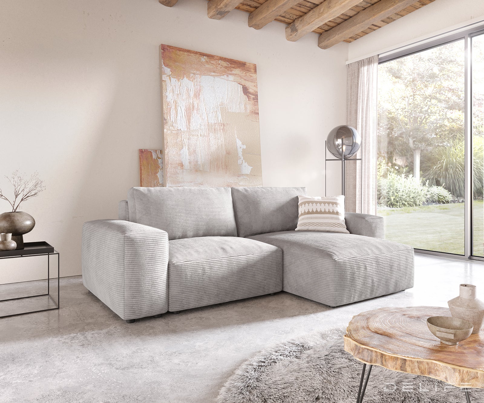 Kotna garnitura Lanzo L 257x156cm, Material: Rebrasta tkanina