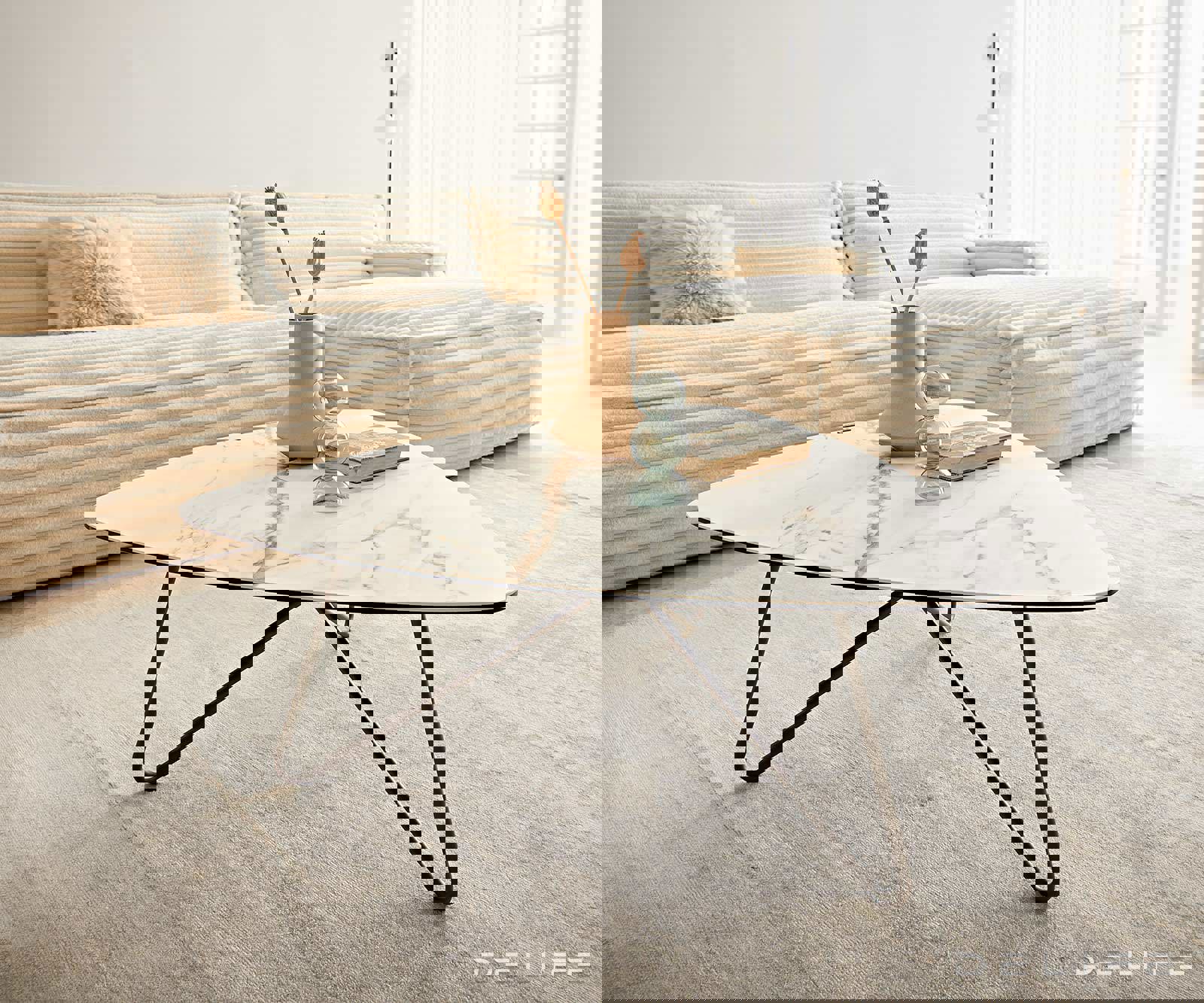 Klub stolić Ekrem 88x85cm, Materijal: Keramika Calacatta