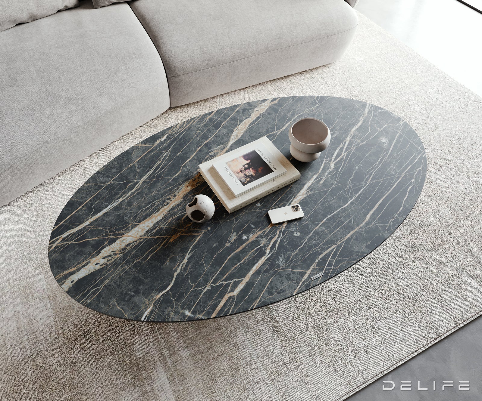 Klubska mizica Casilda 150x90cm, Material: keramika Laminam