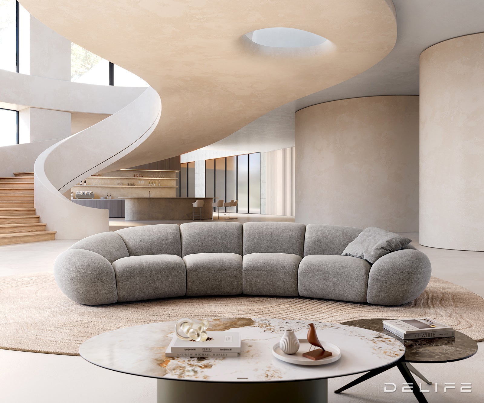 Kavč Lunna 368x175cm, Material: Strukturirano blago