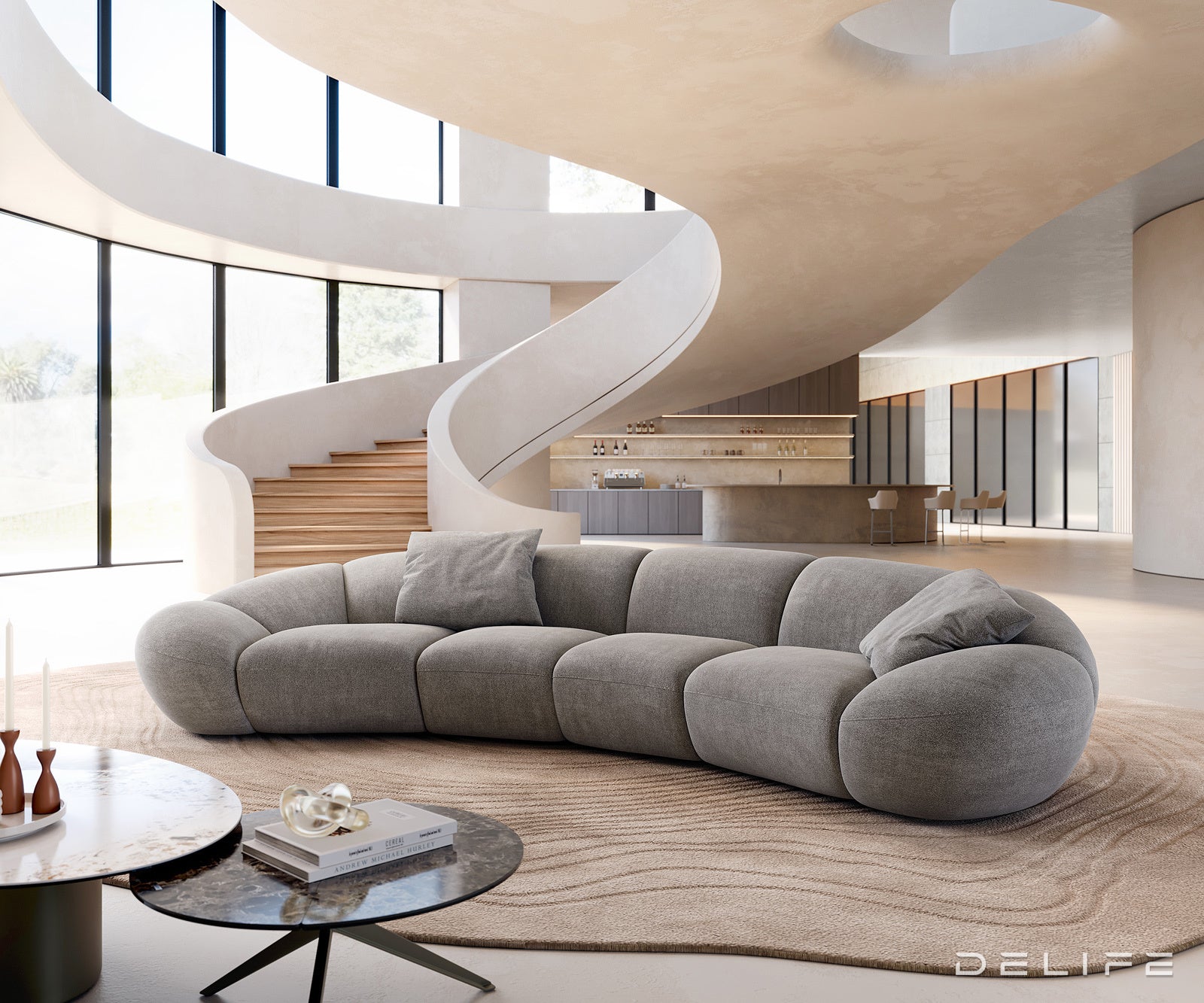 Kavč Lunna 368x175cm, Material: Strukturirano blago