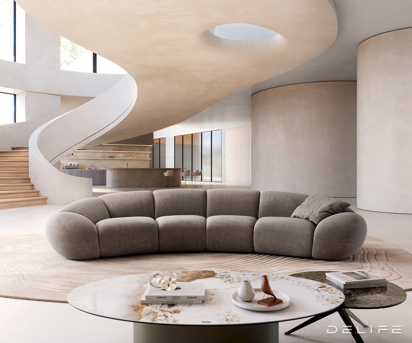 Sofa Lunna 368x175cm, Materijal: Strukturirana tkanina