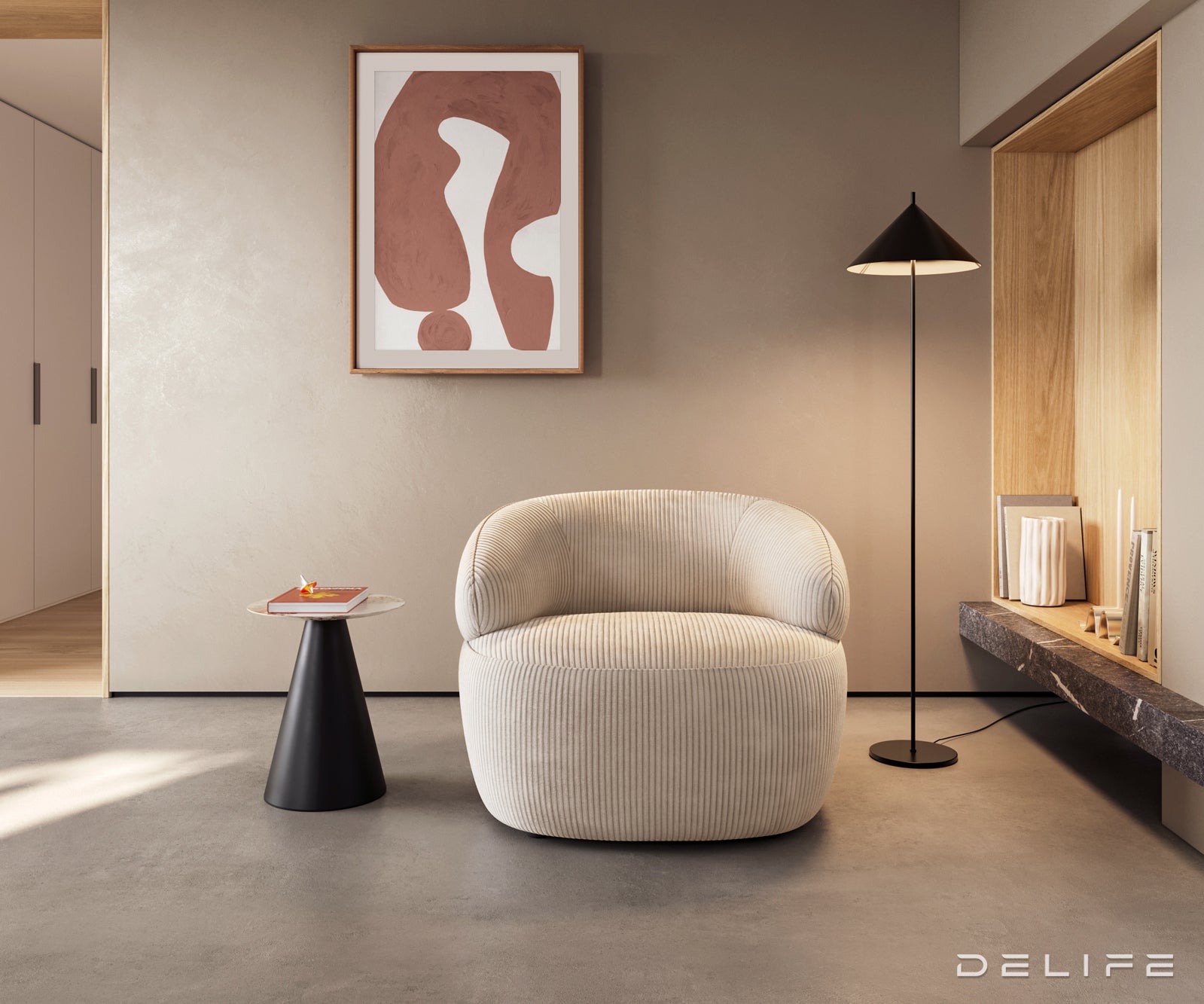 Fotelja Nova 88x88cm, Materijal: Rebrasta Tkanina