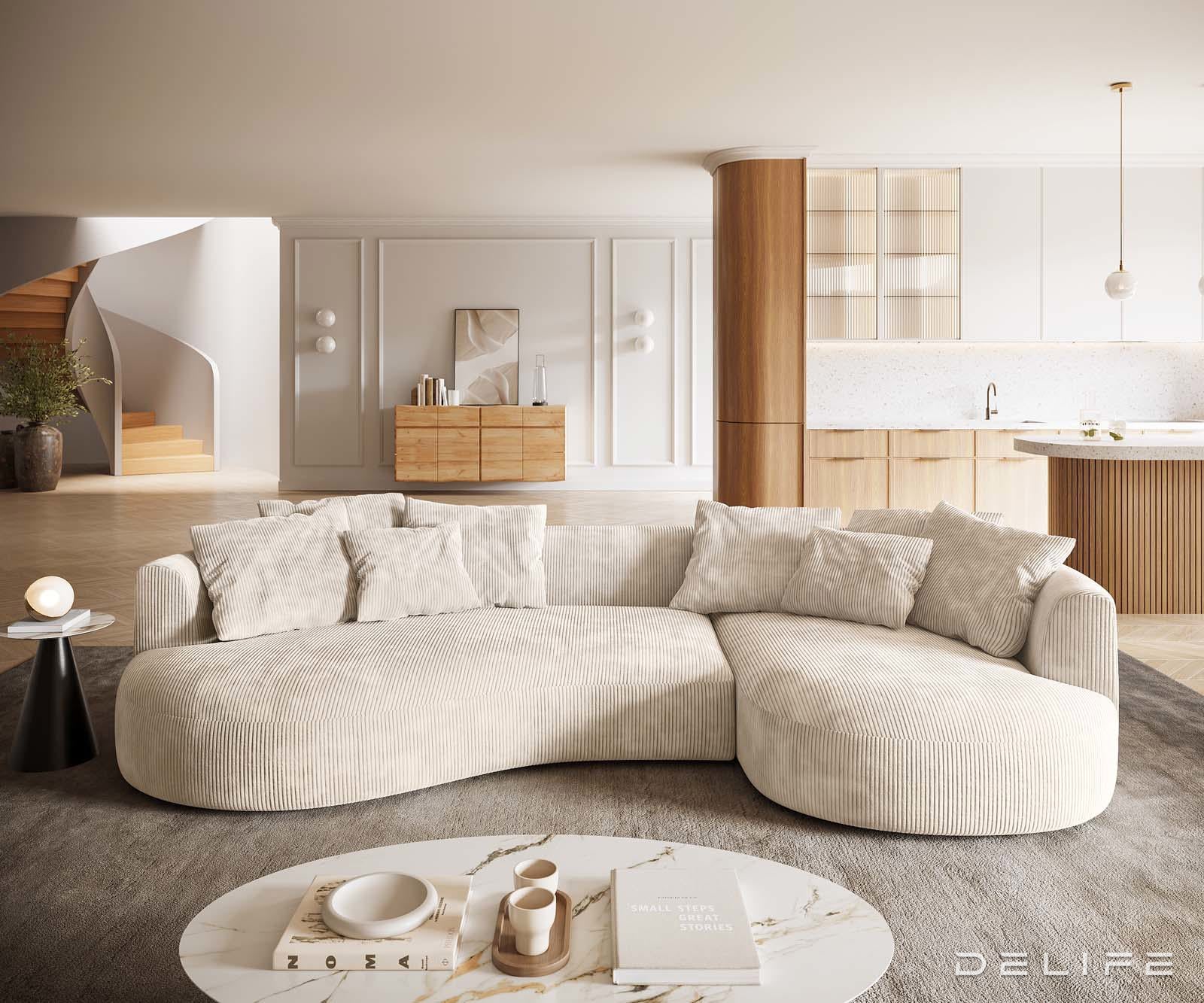 Sofa Edina 328x166cm, Materijal: Rebrasta tkanina