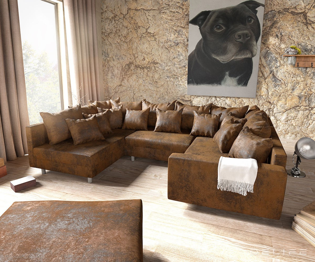 Kotna sedežna garnitura Clovis 300x200cm, Material: Mikrovelur