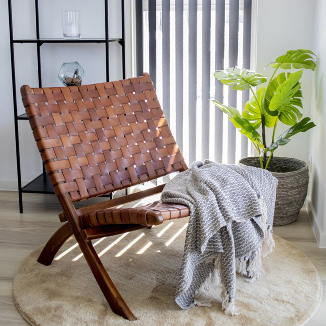 Fotelj Perugia, Material: Tikovina/Usnje