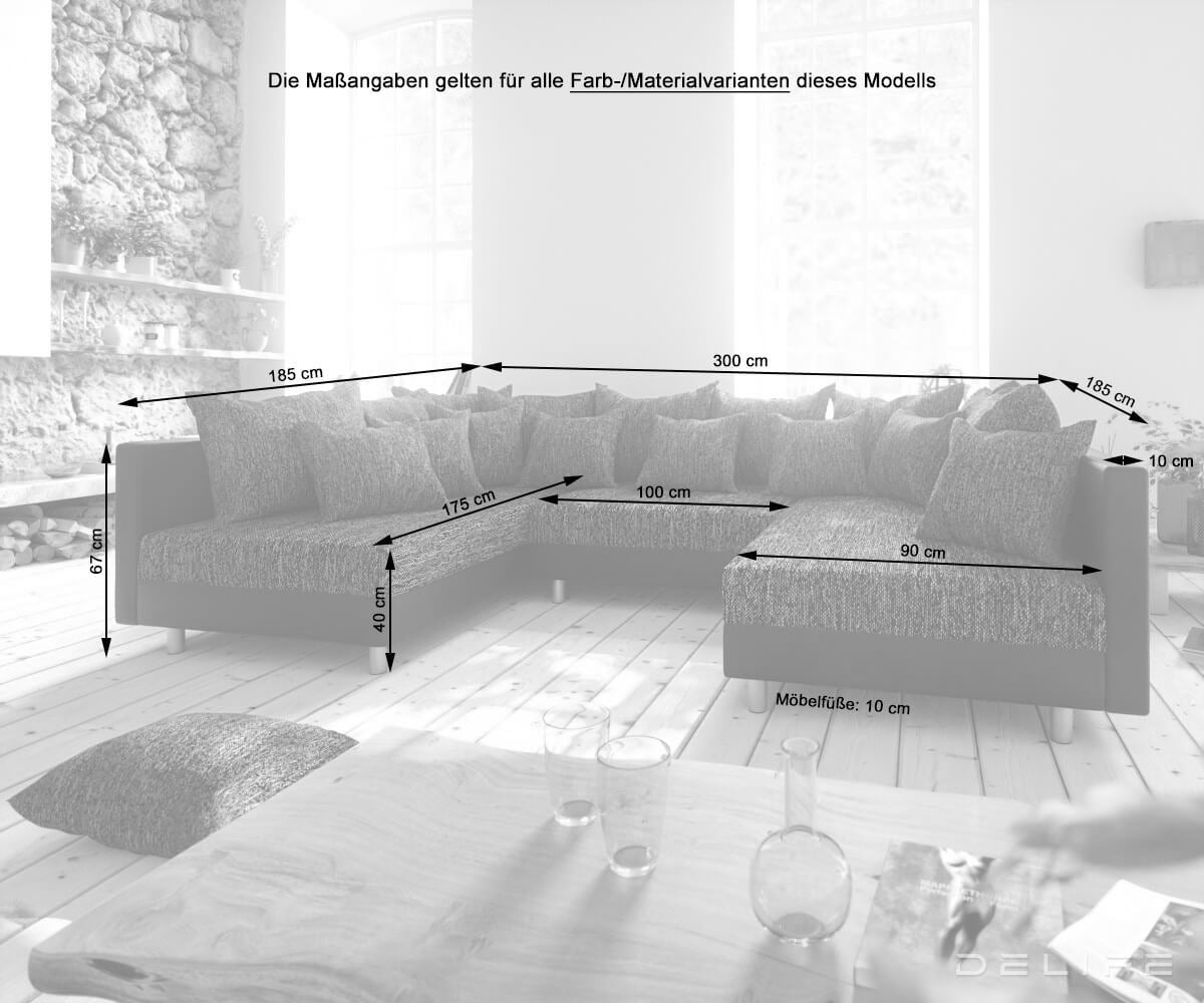 Kotna sedežna garnitura Clovis 300x200cm, Material: Mikrovelur