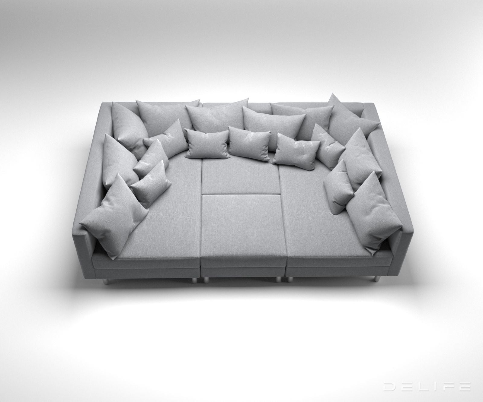 Kotna sedežna garnitura Clovis 300x185cm, Material: Plosko tkanje