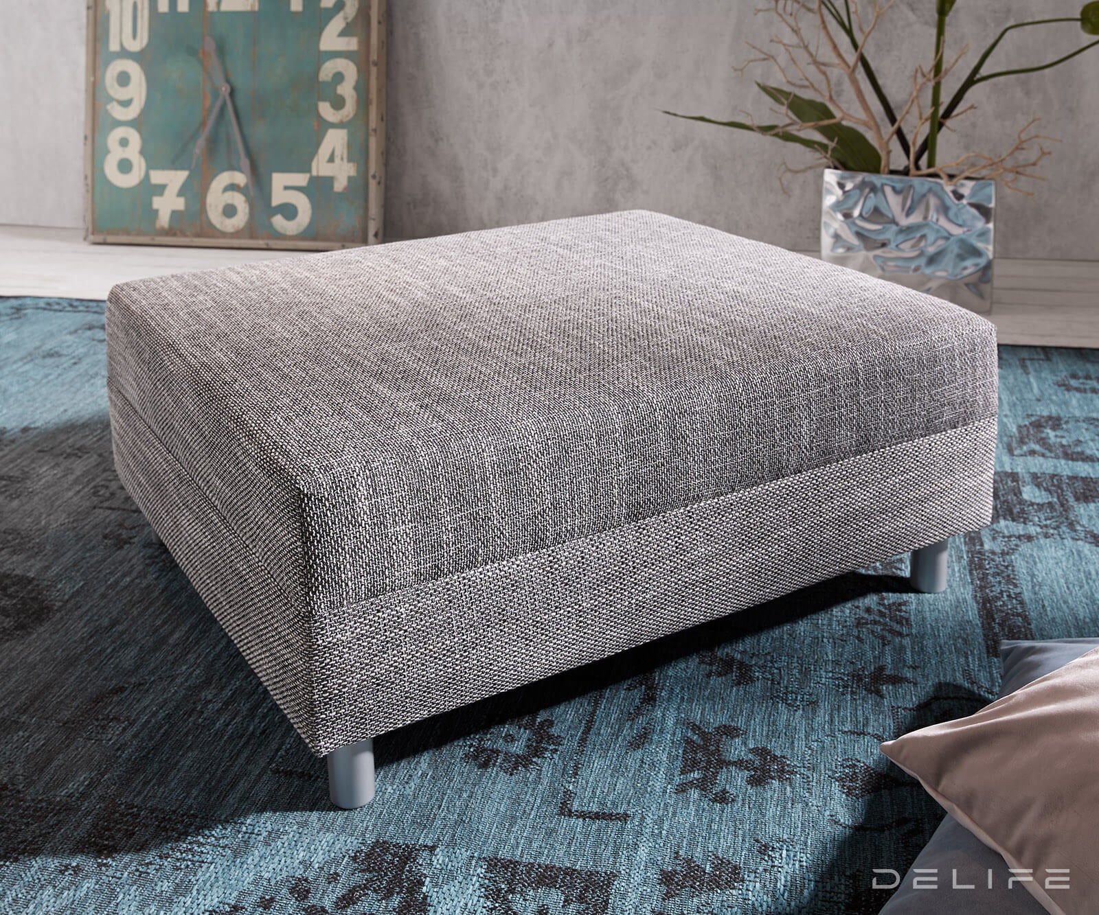 Tabure Clovis 98x83x40cm, Materijal: Strukturirana tkanina