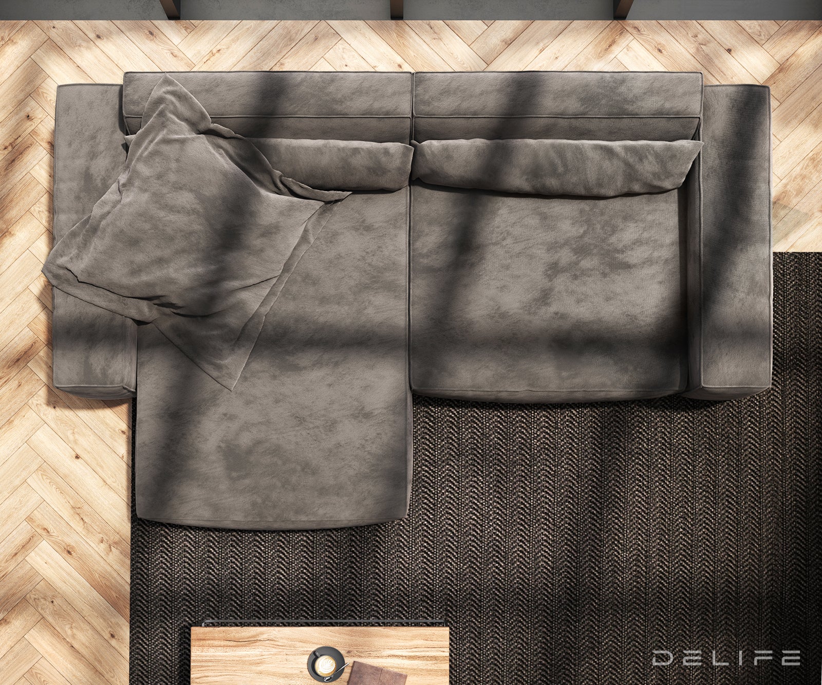 Kotna sedežna garnitura Sirpio XL 266x173cm, Material: Mikrofibra