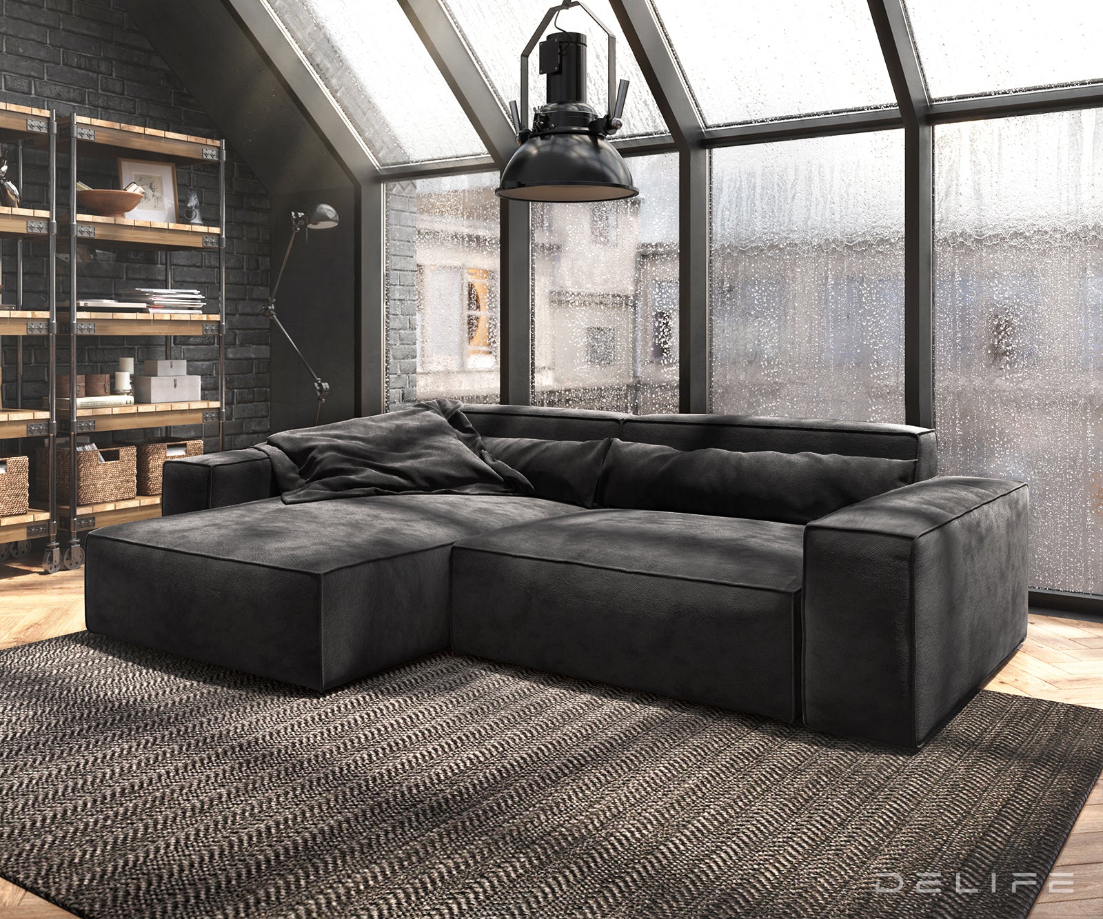 Kotna sedežna garnitura Sirpio XL 266x173cm, Material: Mikrofibra