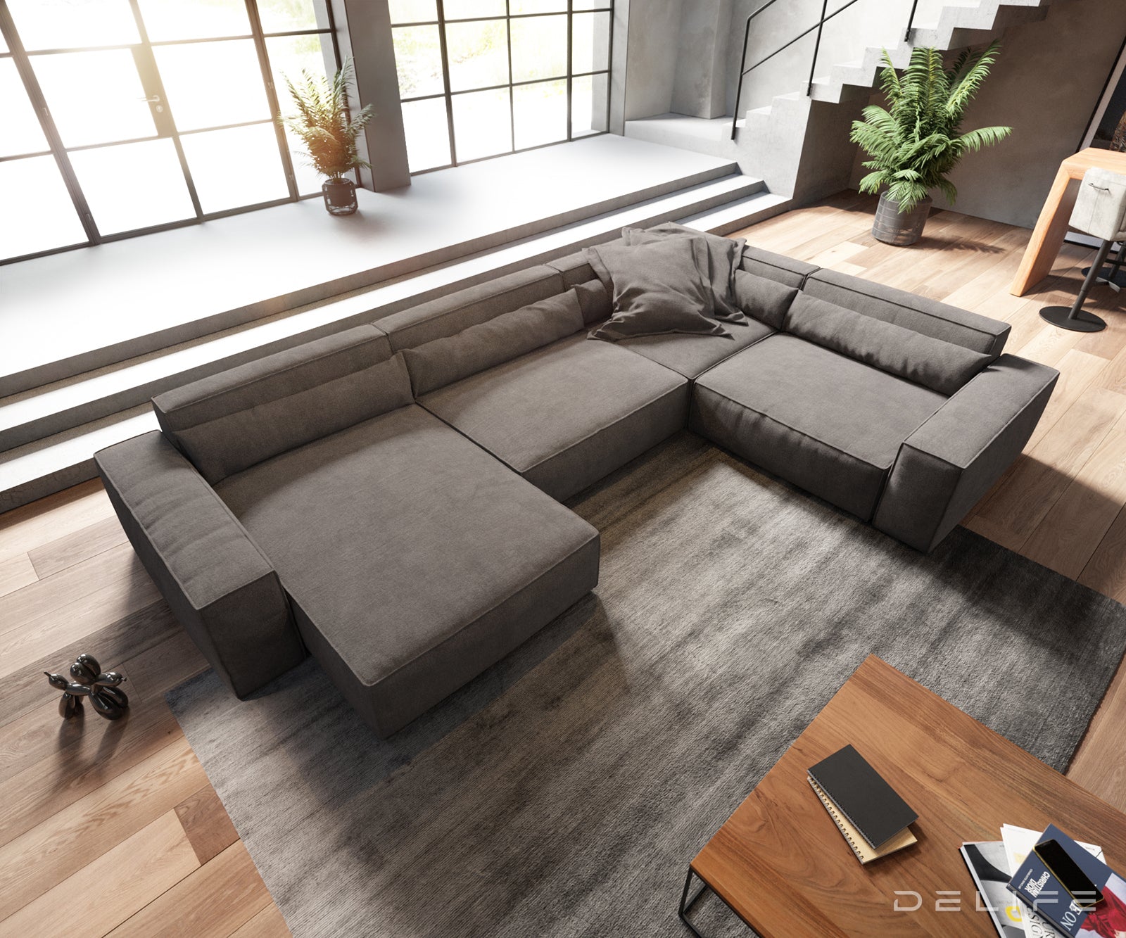 Velika kotna sedežna garnitura Sirpio XL 360x258cm, Material: Mikrofibra