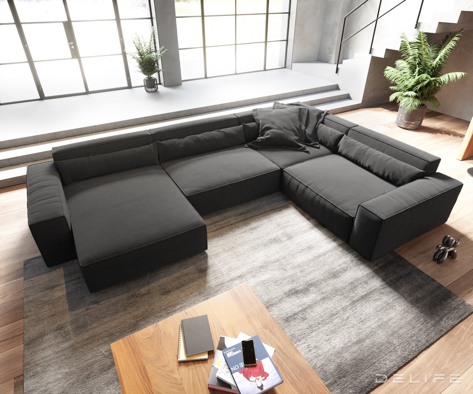 Velika kotna sedežna garnitura Sirpio XL 360x258cm, Material: Mikrofibra