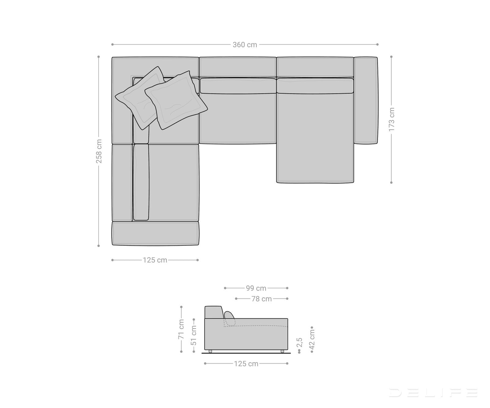 Velika kotna sedežna garnitura Sirpio XL 360x258cm, Material: Mikrofibra