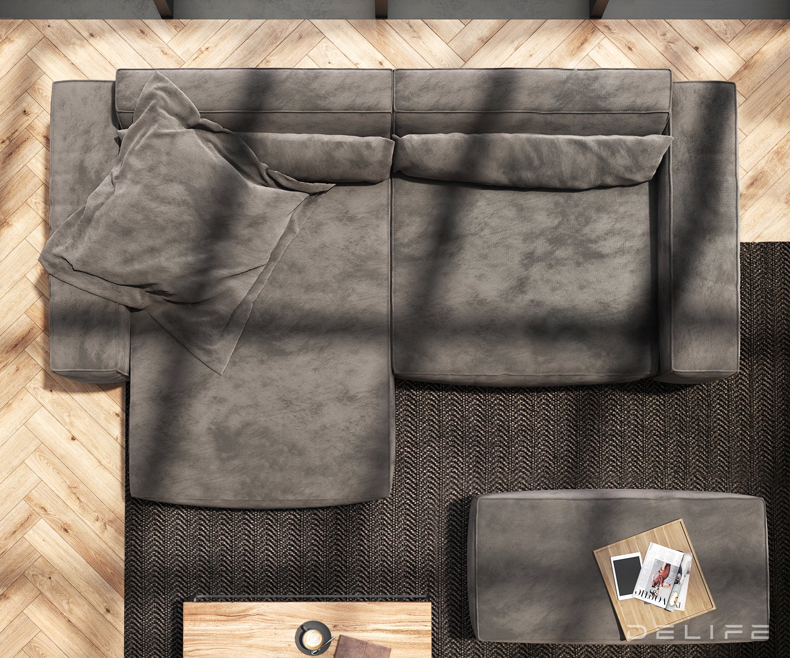 Kotna sedežna garnitura Sirpio XL 266x173cm, Material: Mikrofibra