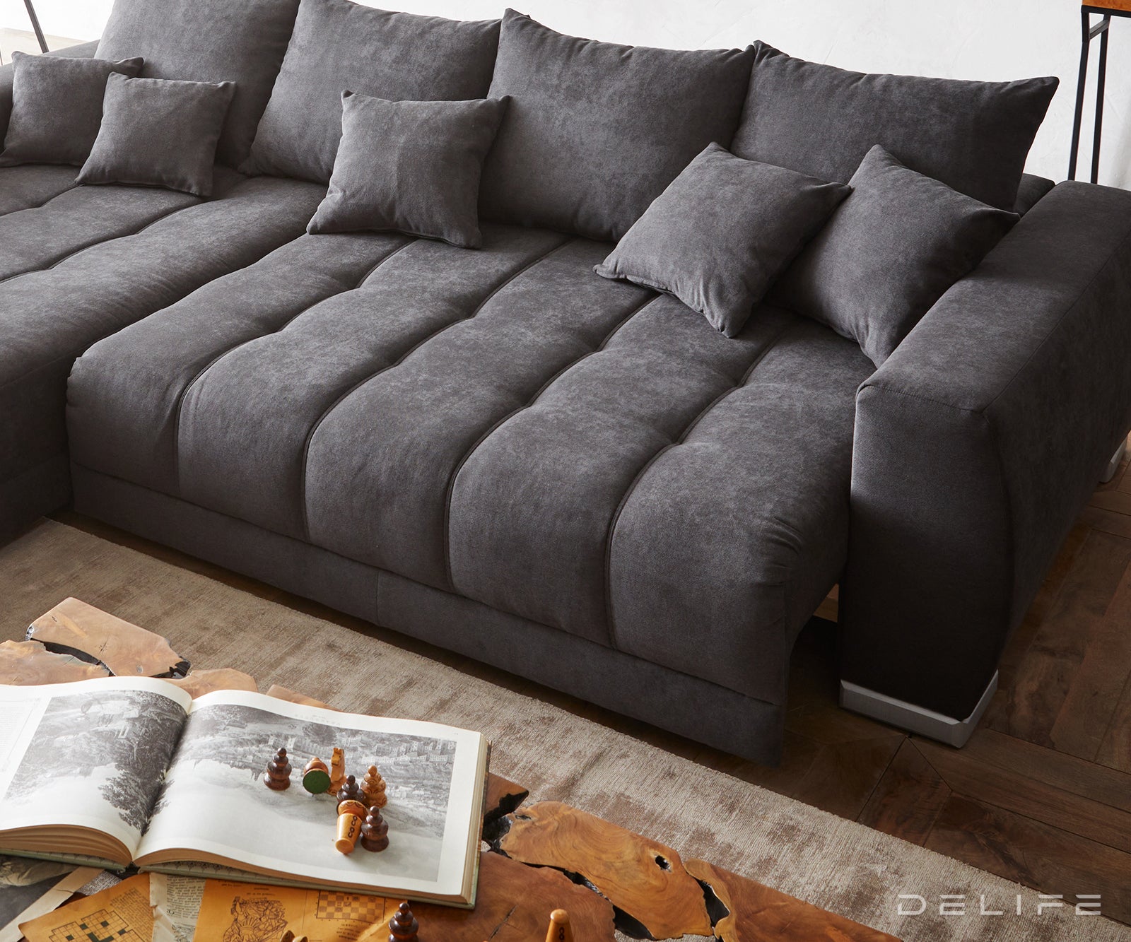 Kotna sedežna garnitura Nabor 300x225cm, Material: Mikrofibra