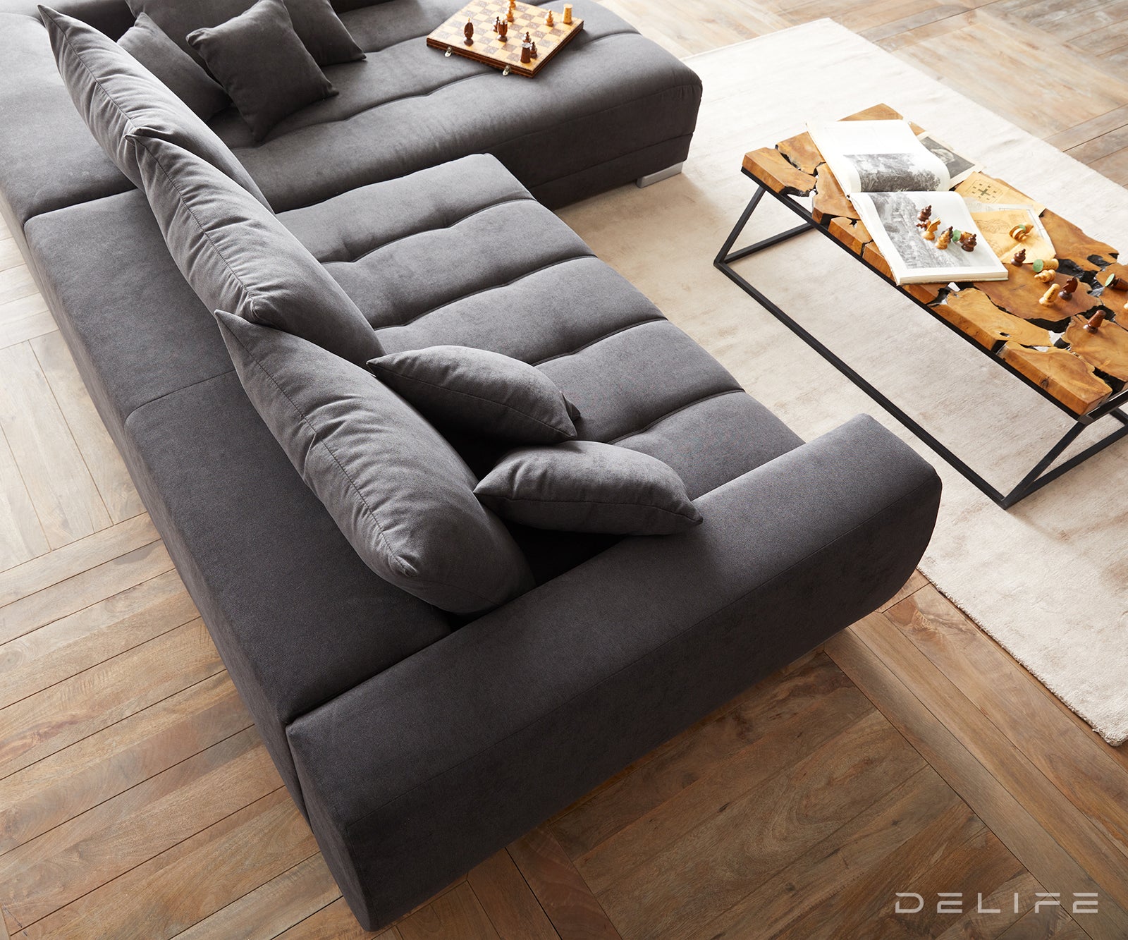 Kotna sedežna garnitura Nabor 300x225cm, Material: Mikrofibra