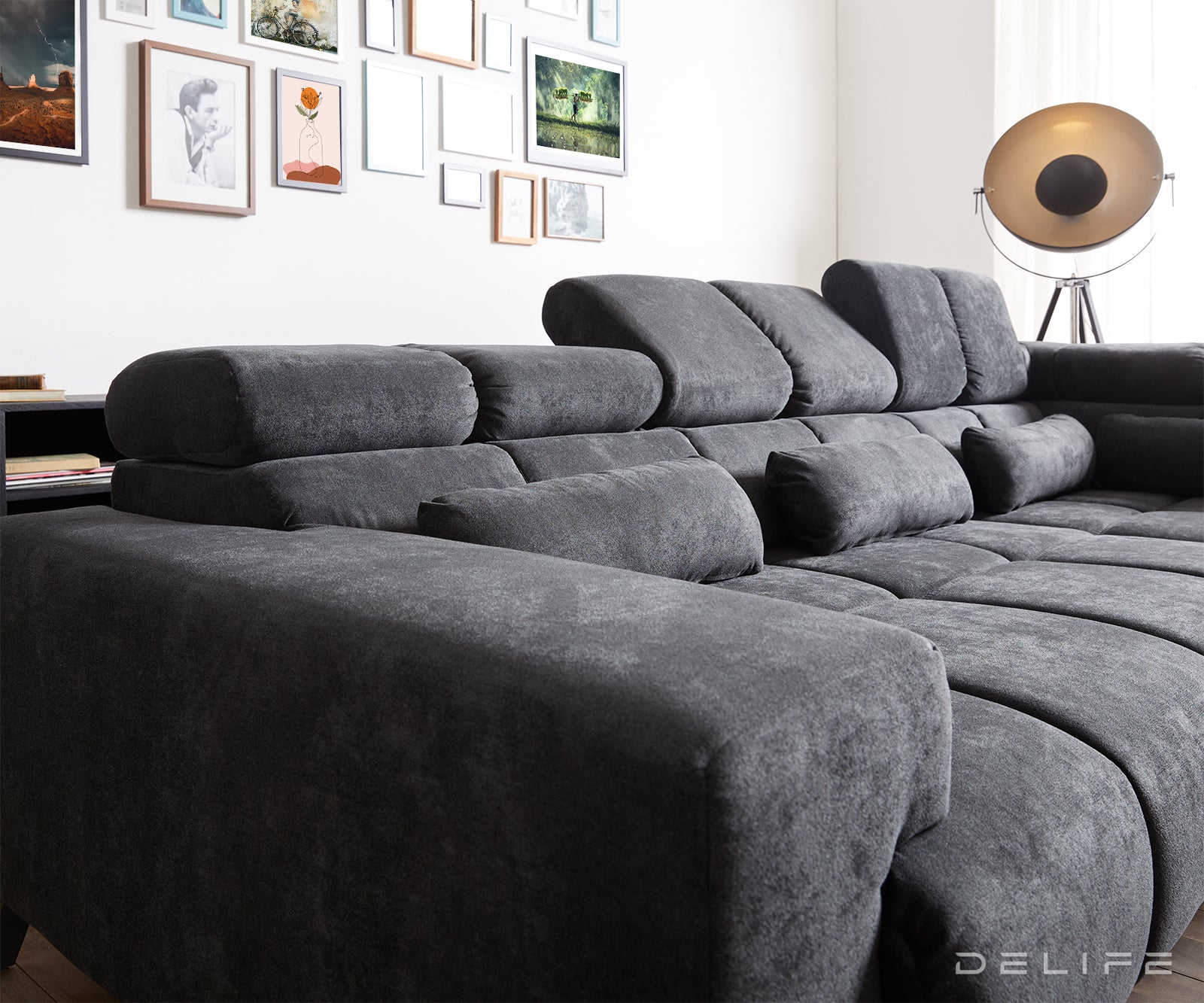 Kotna sedežna garnitura Catan 295x230cm, Material: Mikrofibra