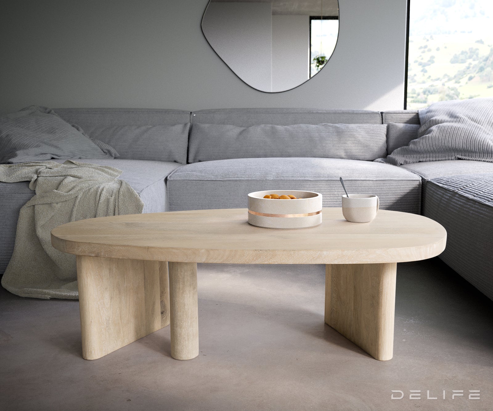 Klubska mizica Wido 110x50x35cm, Material: Mango