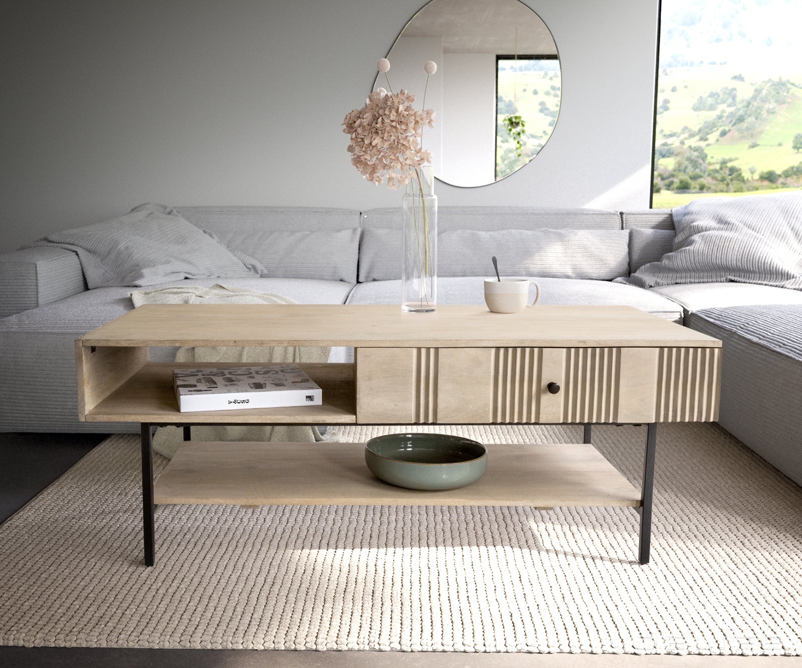 Klubska mizica Nereos 130x60x51cm, Material: Mango