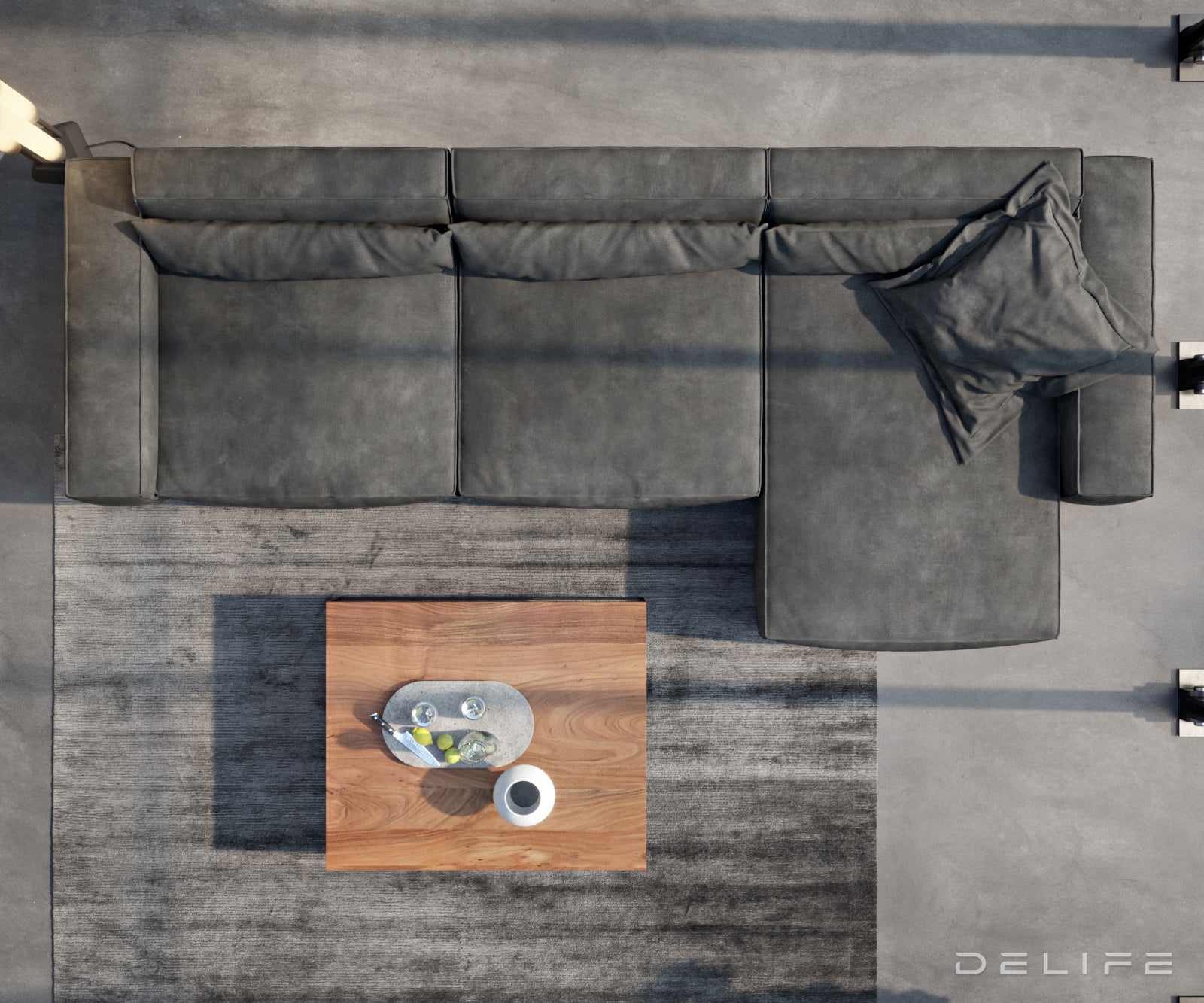 Kotna sedežna garnitura Sirpio XL 266x173cm, Material: Umetno usnje