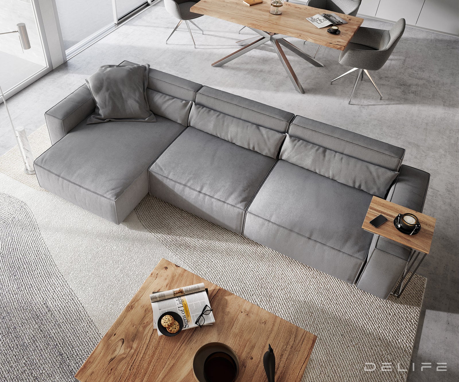 Kotna sedežna garnitura Sirpio XL 266x173cm, Material: Mikrofibra