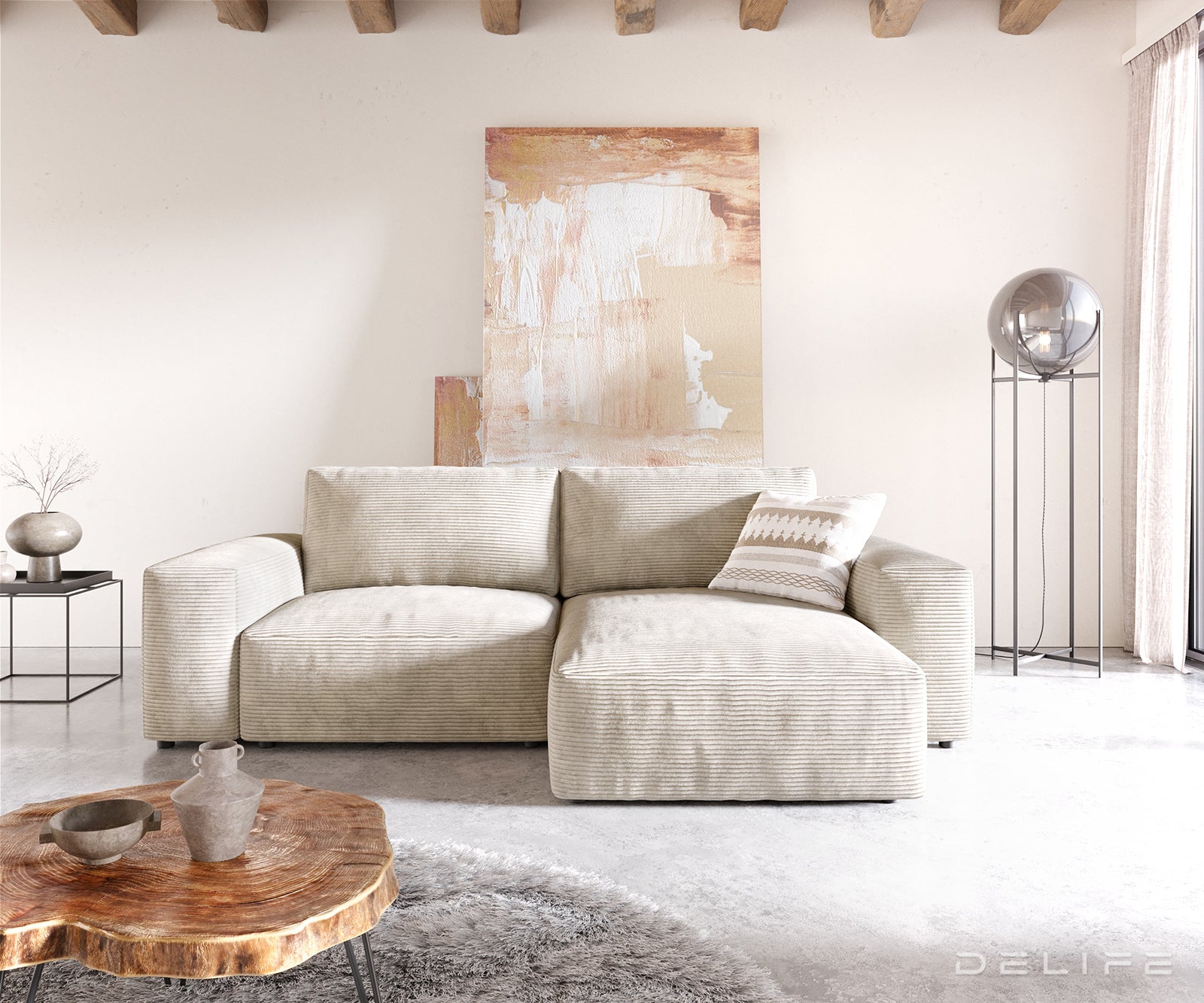 Kotna garnitura Lanzo L 257x156cm, Material: Rebrasta tkanina