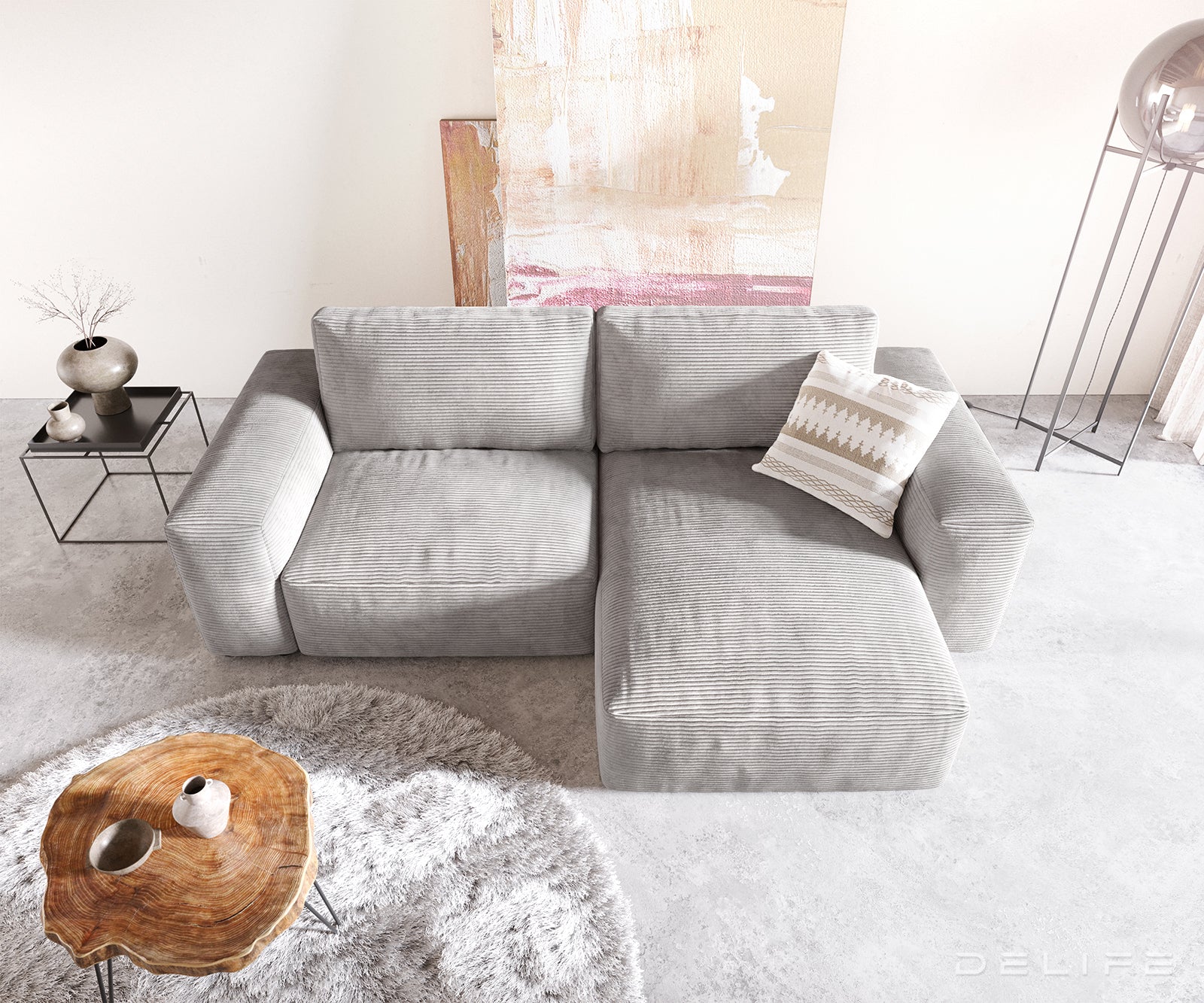 Kotna garnitura Lanzo L 257x156cm, Material: Rebrasta tkanina