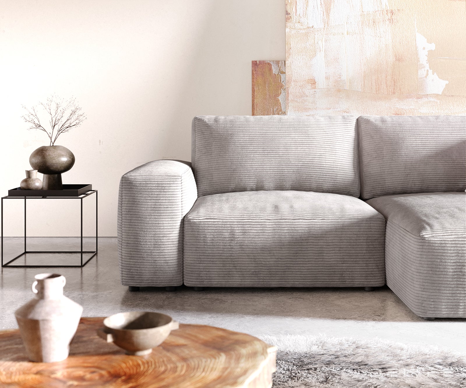 Kotna garnitura Lanzo L 257x156cm, Material: Rebrasta tkanina