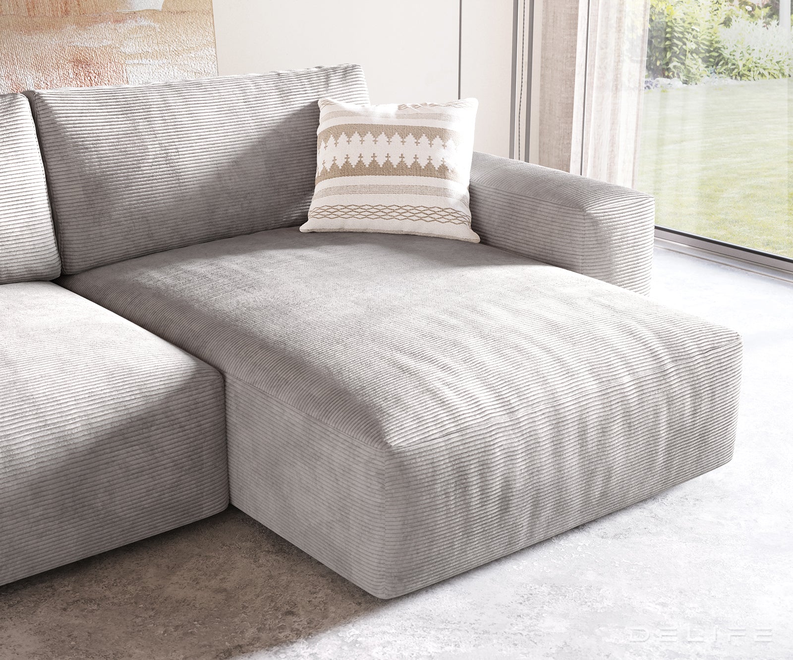 Kotna garnitura Lanzo XL 274x175cm, Material: Rebrasta tkanina