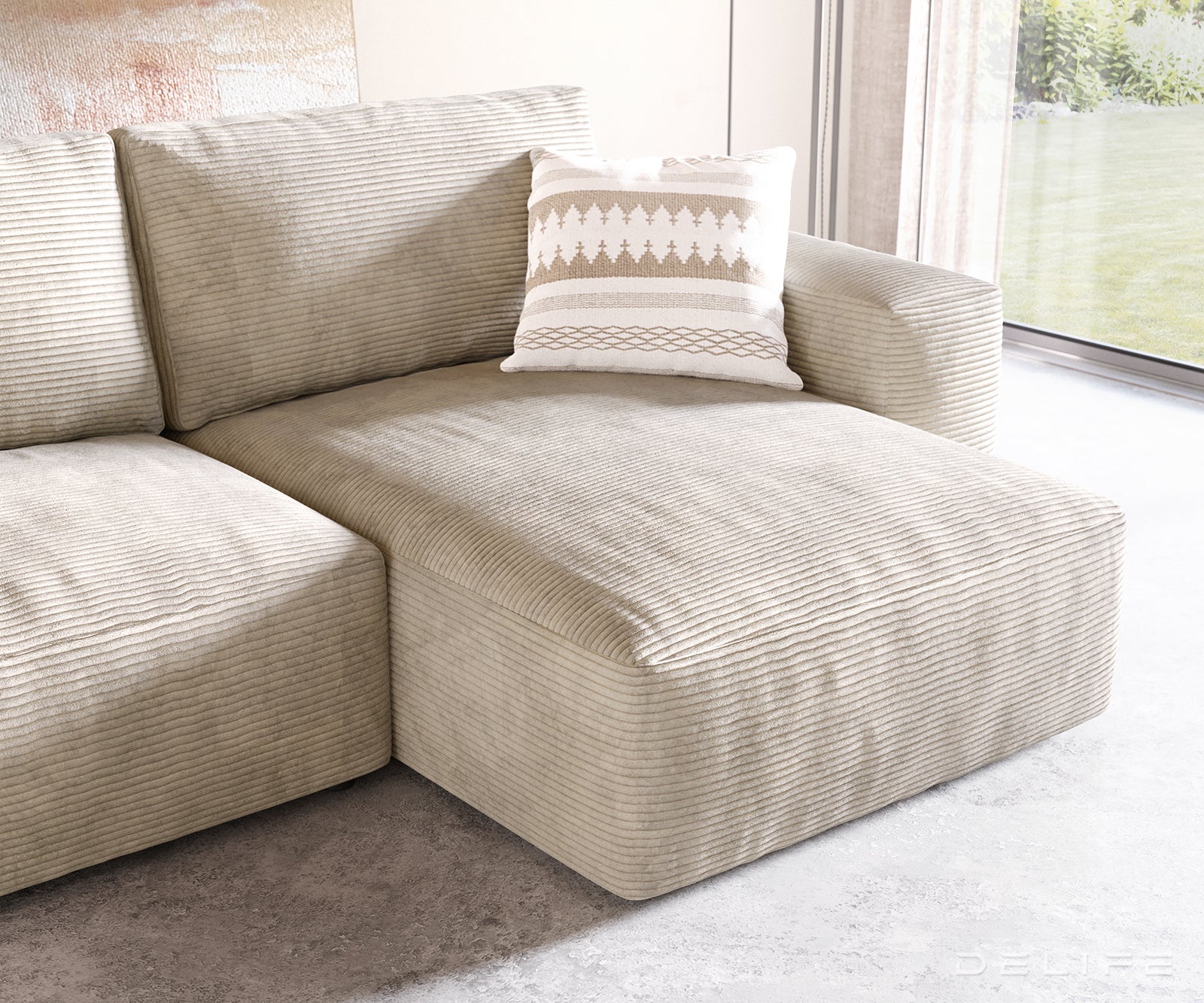 Kotna garnitura Lanzo L 257x156cm, Material: Rebrasta tkanina