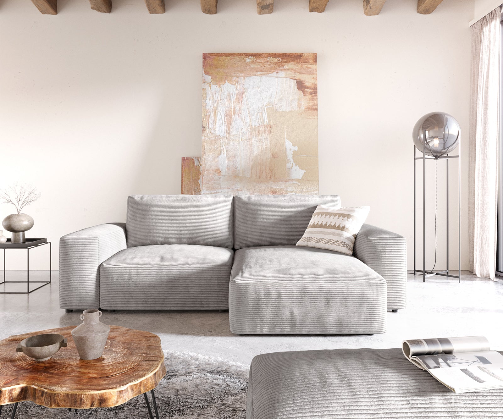 Kotna garnitura Lanzo L 257x156cm, Material: Rebrasta tkanina