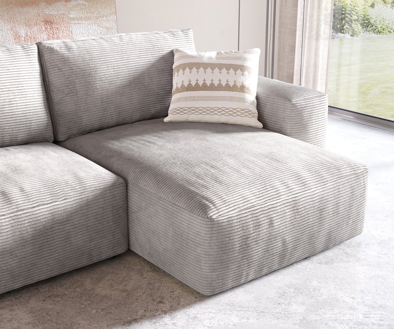 Kotna garnitura Lanzo L 257x156cm, Material: Rebrasta tkanina