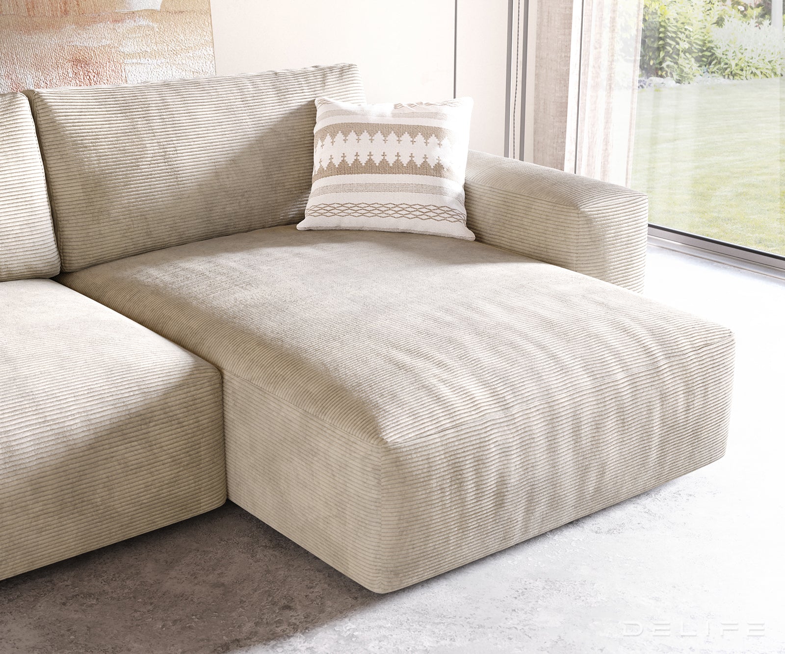 Kotna garnitura Lanzo XL 274x175cm, Material: Rebrasta tkanina