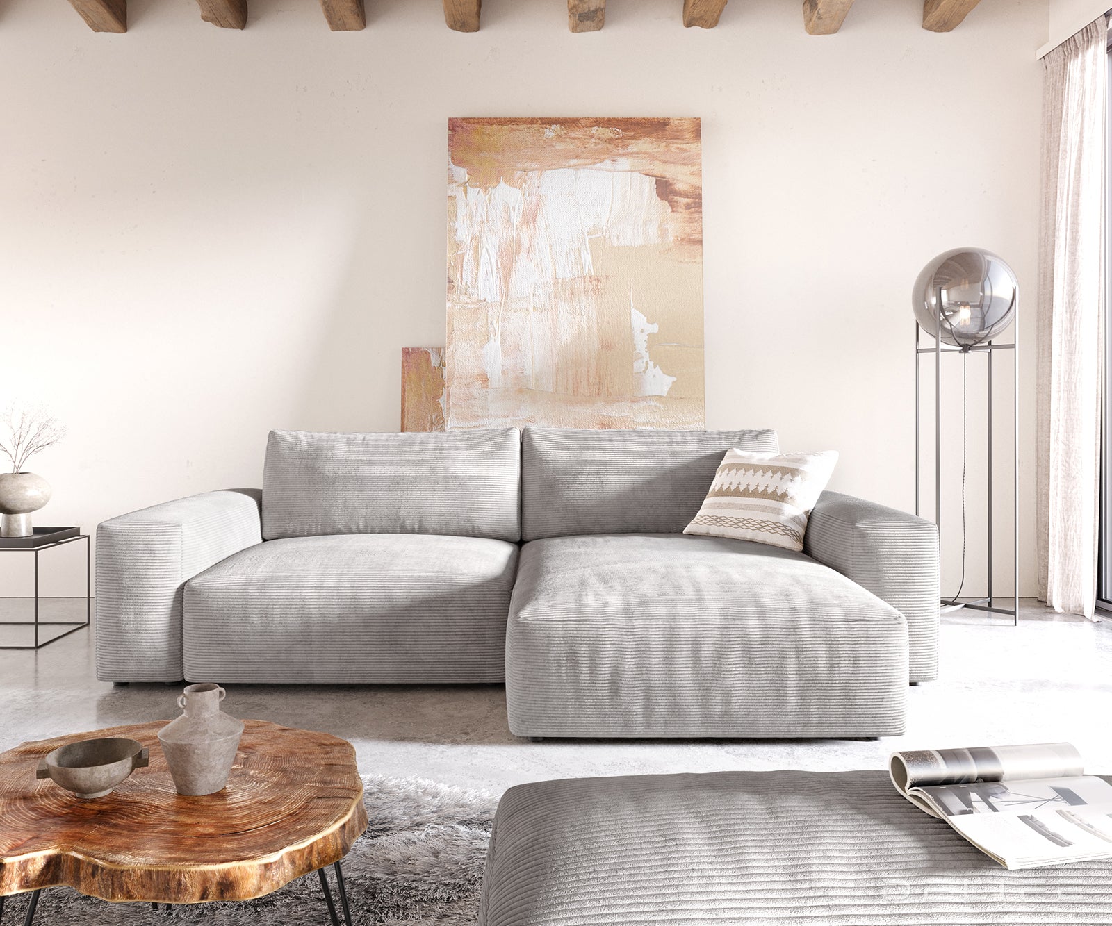 Kotna garnitura Lanzo XL 274x175cm, Material: Rebrasta tkanina