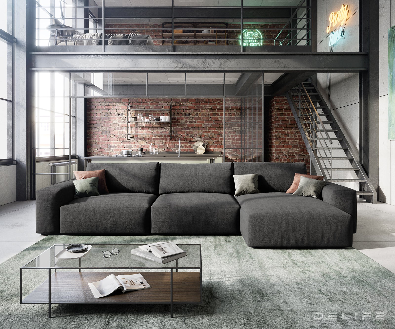 Kotna sedežna garnitura Lanzo XL 380x176x69cm, Material: Mikrofibra