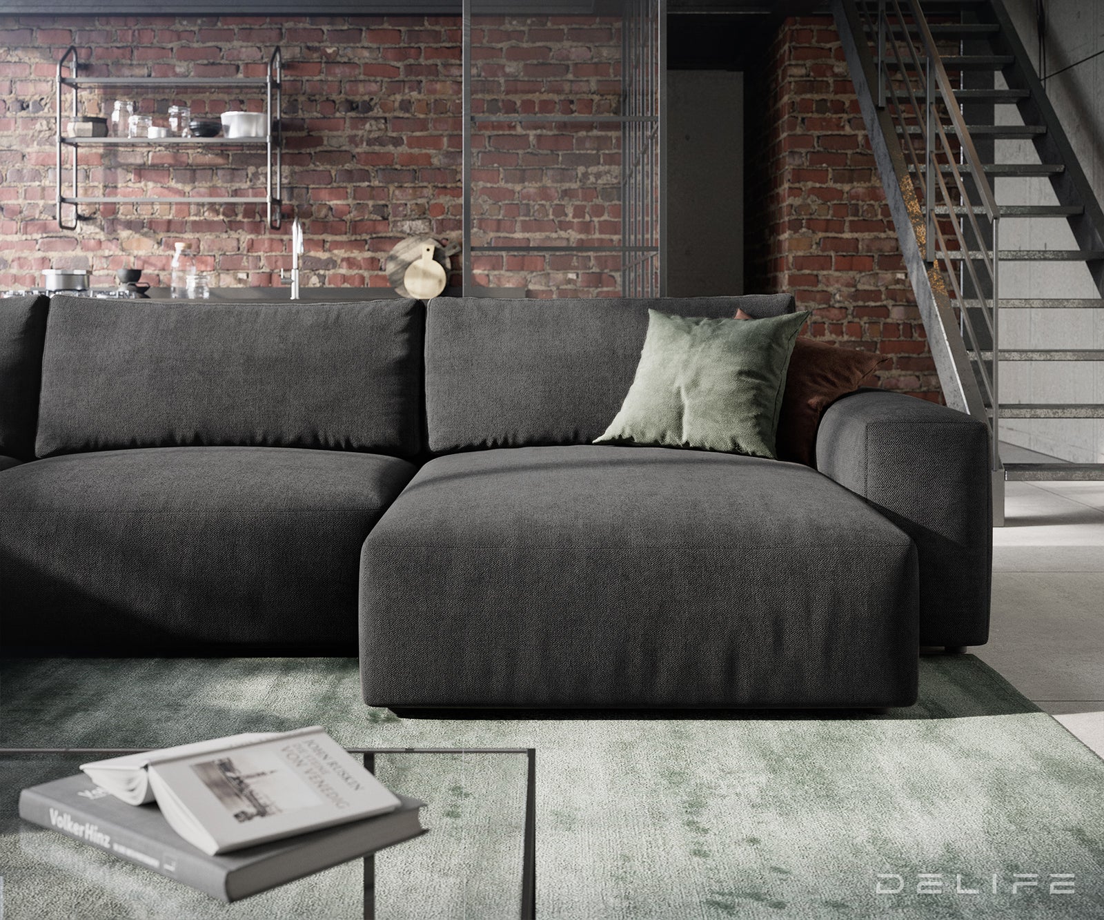 Kotna sedežna garnitura Lanzo XL 380x176x69cm, Material: Mikrofibra