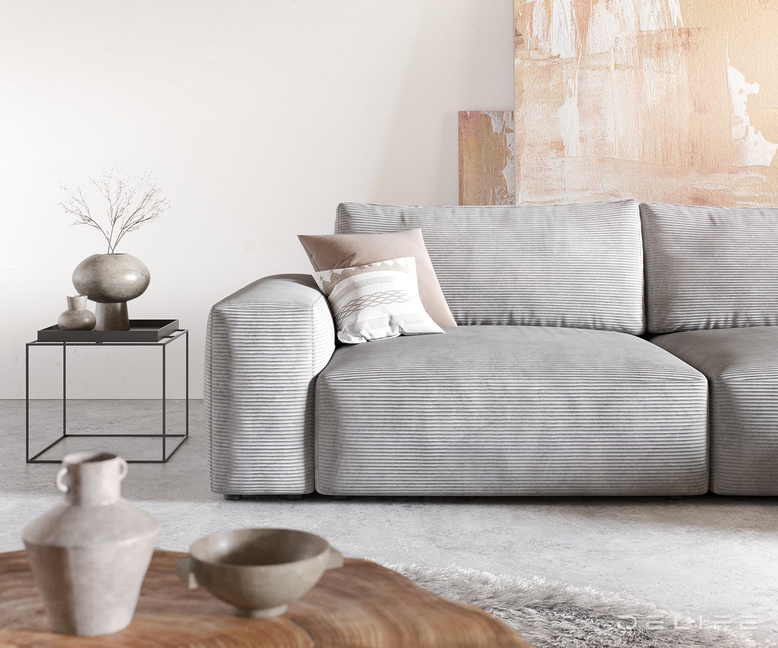 Kotna garnitura Lanzo XL 380x176cm, Material: Rebrasta tkanina