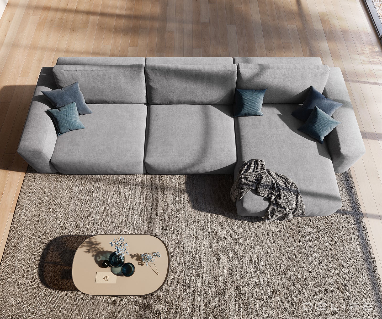 Kotna sedežna garnitura Lanzo XL 380x176x69cm, Material: Mikrofibra