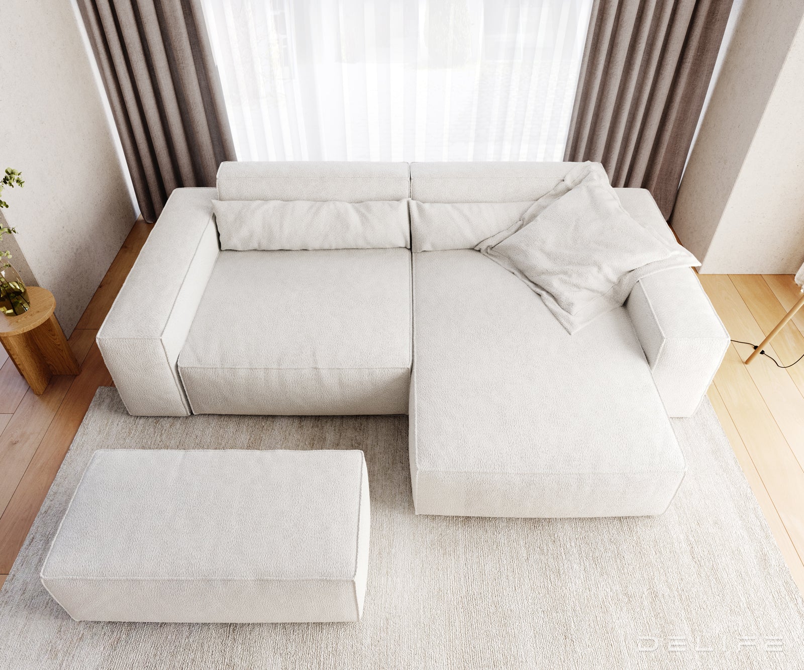 Kotna sedežna garnitura Sirpio XL 266x173cm, Material: Bukle