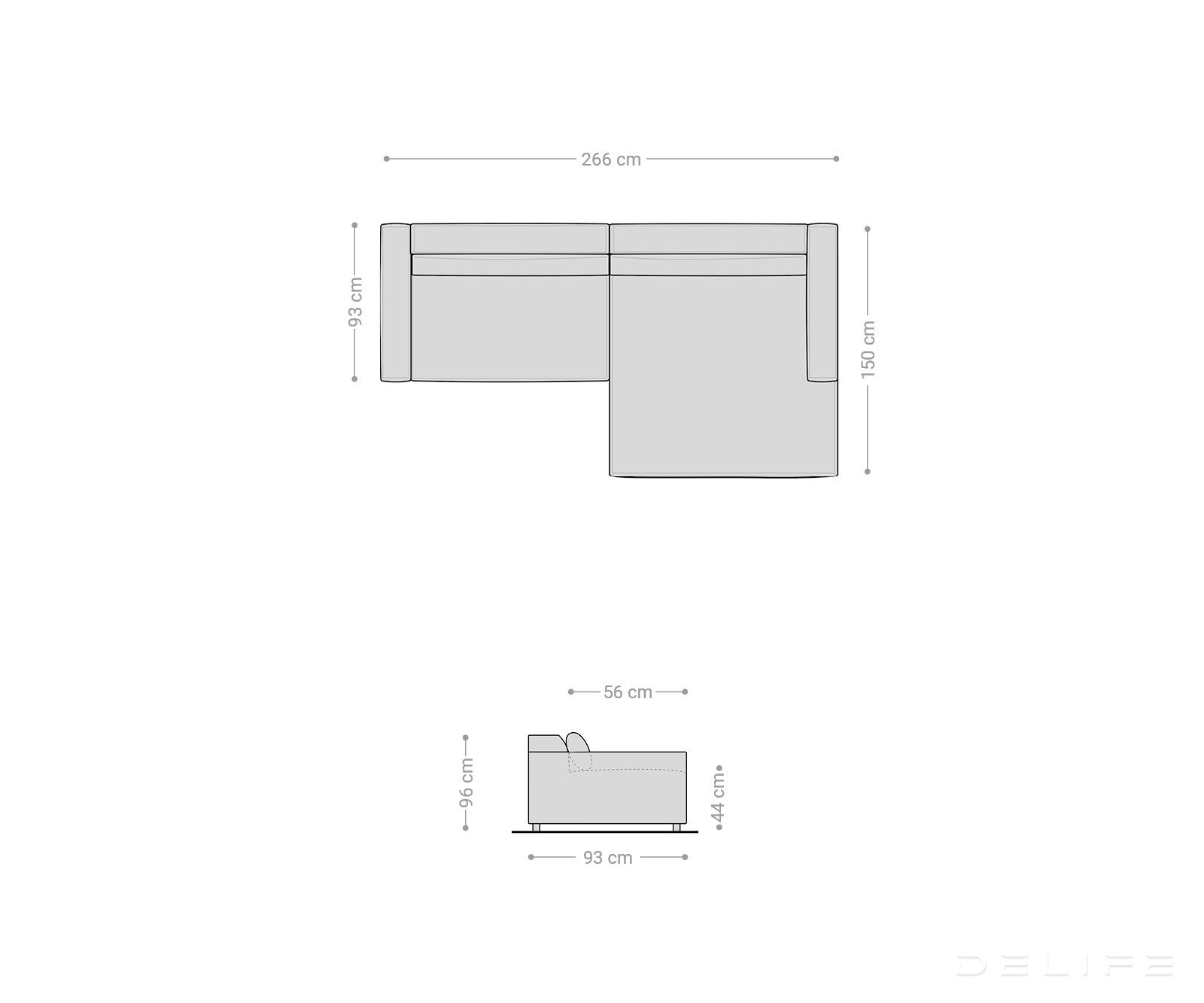 Kotna garnitura Brom 260x174cm, Material: Umetno usnje