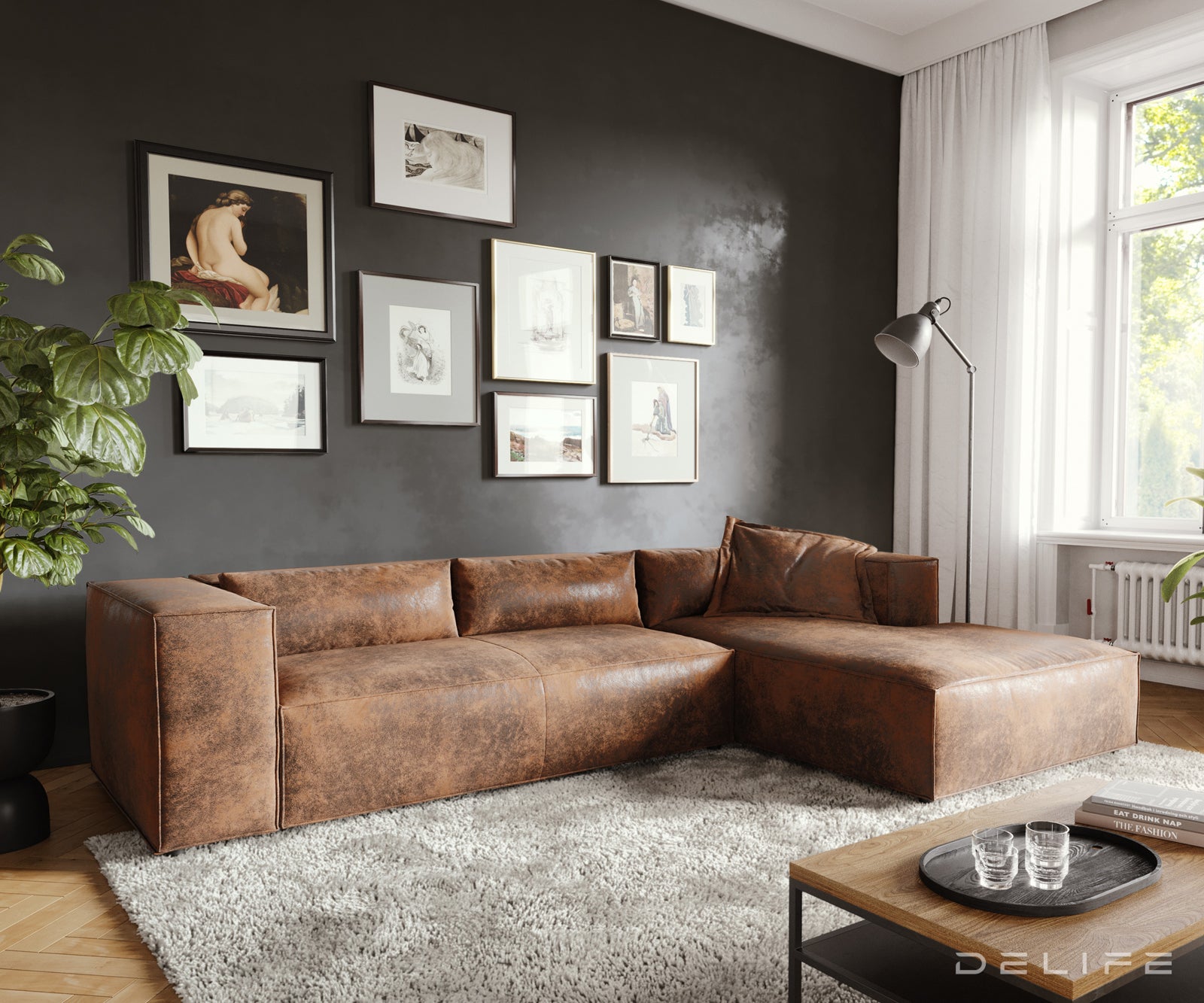 Kutna garnitura Brom 260x174cm, Materijal: Imitacija kože