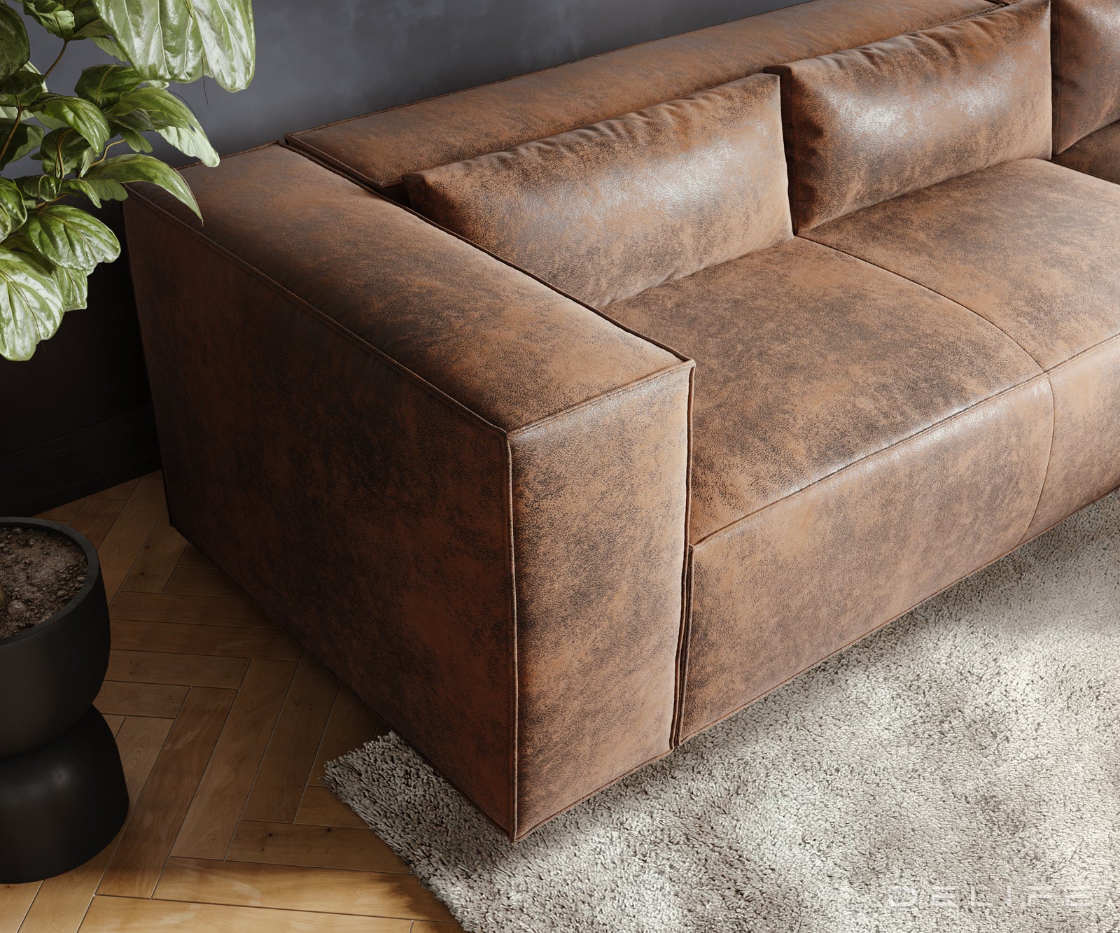 Kotna garnitura Brom 260x174cm, Material: Umetno usnje