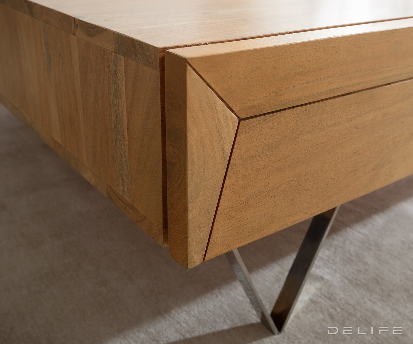 Klubska mizica Kayu 60x60x40cm, Material: akacija