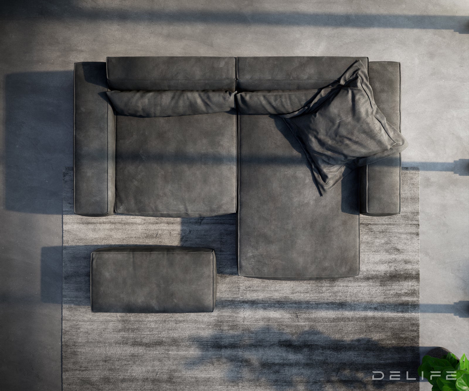 Kotna sedežna garnitura Sirpio XL 266x173cm, Material: Umetno usnje