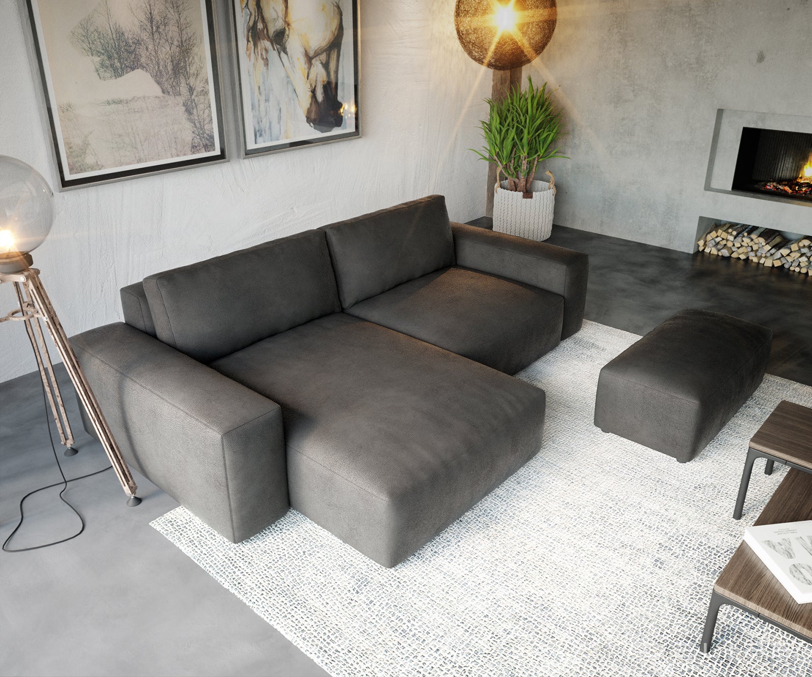 Kotna garnitura Lanzo XL, Material: Umetno usnje