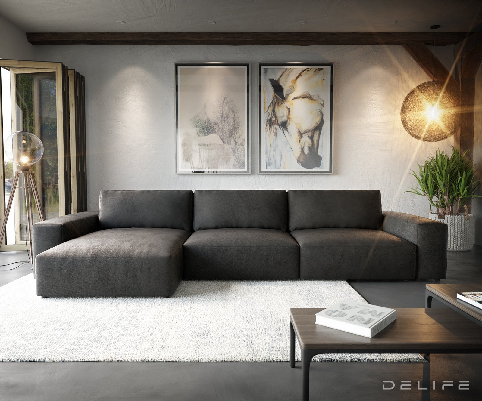 Kotna garnitura Lanzo XL, Material: Umetno usnje