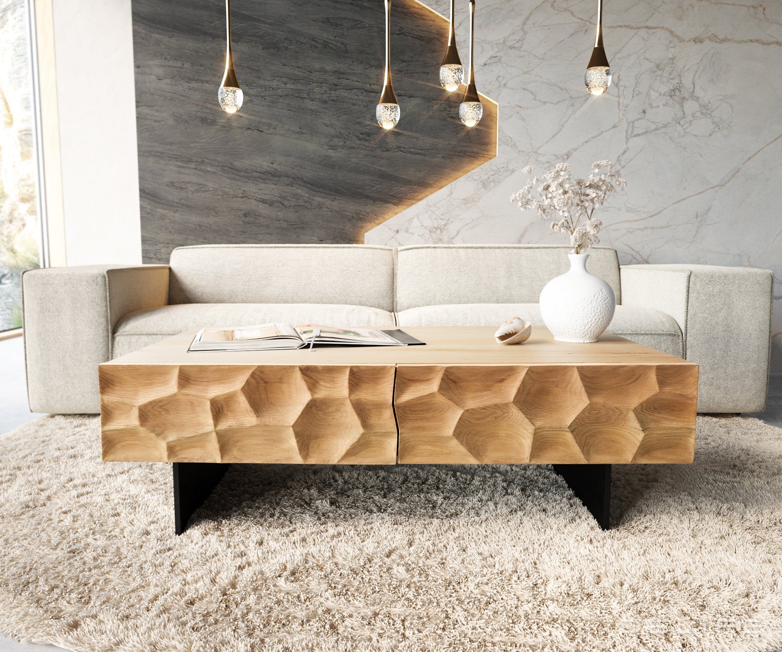 Klubska mizica Solu 120x70cm, Material: Hrast